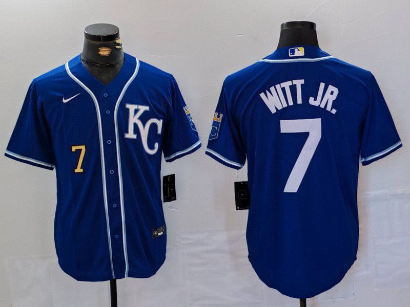 Men Kansas City Royals #7 Witt jr Blue Game 2024 Nike MLB Jersey style 3